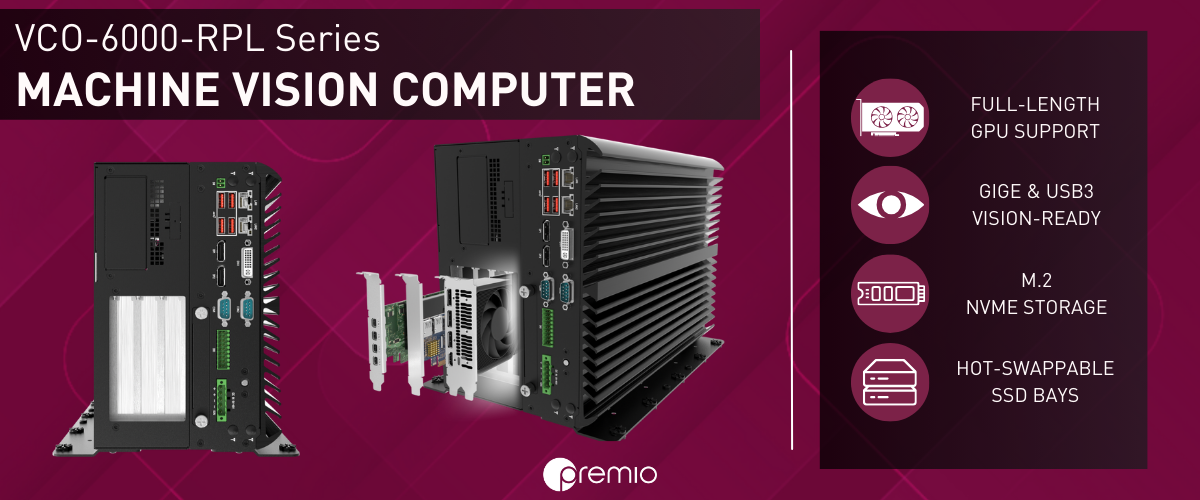 machine vision computer, VCO-6000-RPL, Intel rapter lake, rugged industrial computer