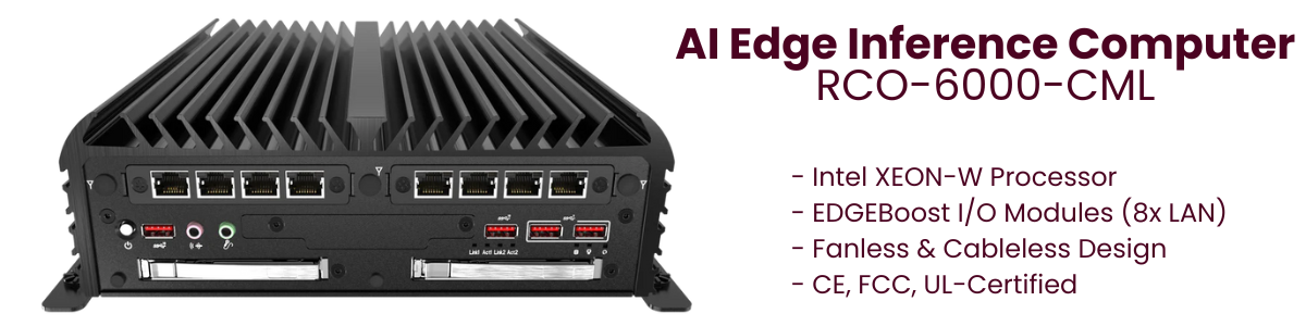 RCO-6000-CML AI Edge Inference Computer for in-line bottle inspection vision AI application