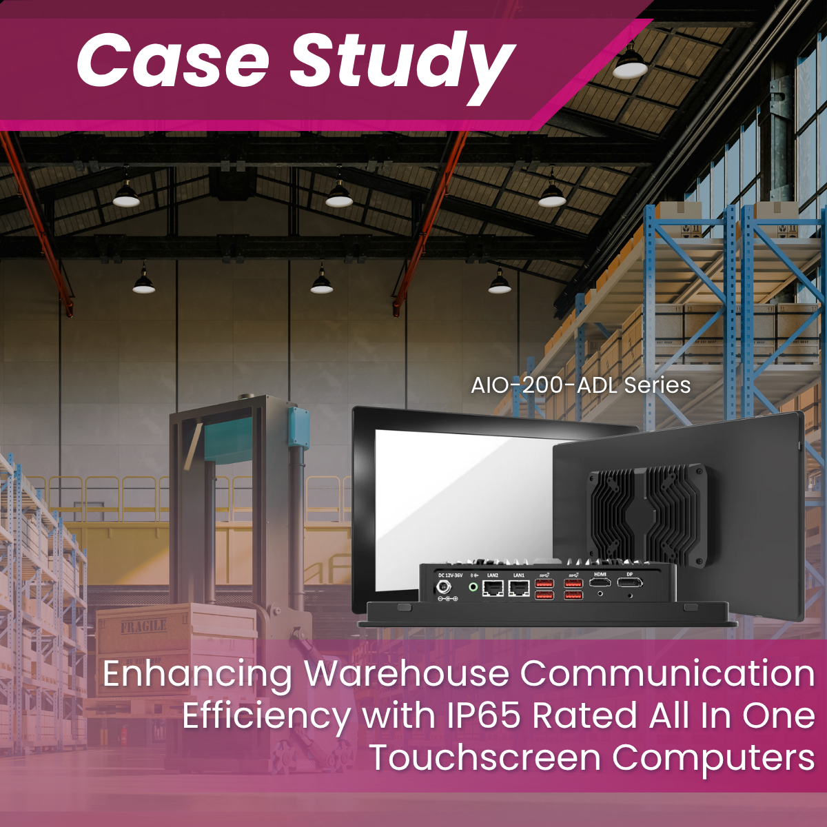 Enhancing Warehouse Communication Efficiency with IP65 Rated All In One Touchscreen Computers