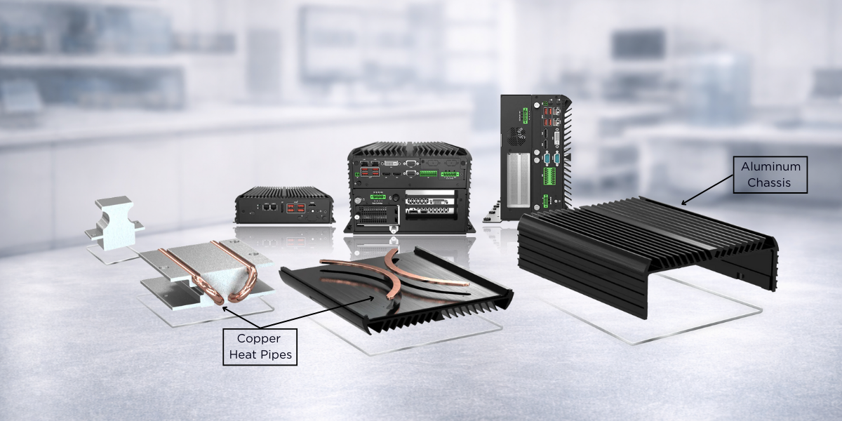 Advanced GPU cooling solution featuring precision-engineered copper heat pipes and aluminum heatsinks for industrial reliability