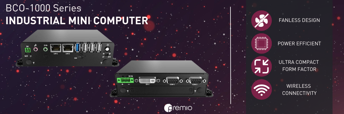 BCO-1000-J1900 Series Fanless Mini Computer with Ultra-compact form factor