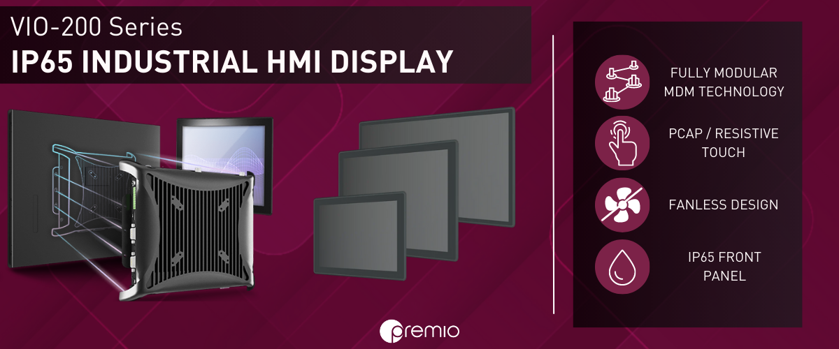 VIO-200 Industrial Modular Panel PC and Touchscreen Monitor