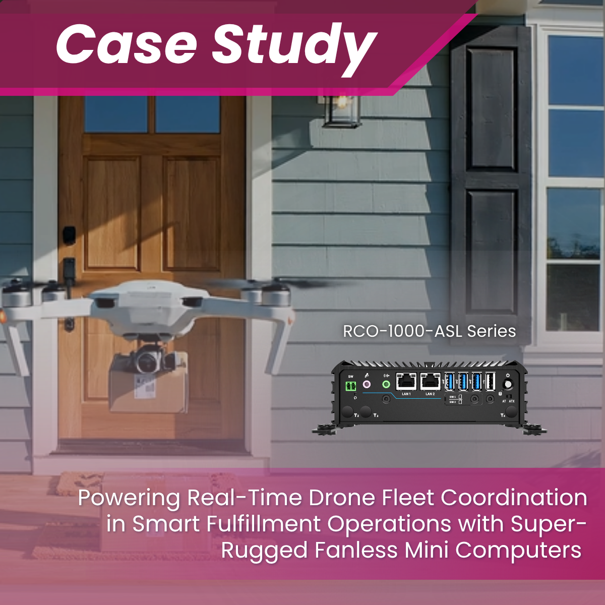 Powering Real-Time Drone Fleet Coordination in Smart Fulfillment Operations with Super-Rugged Fanless Mini Computers