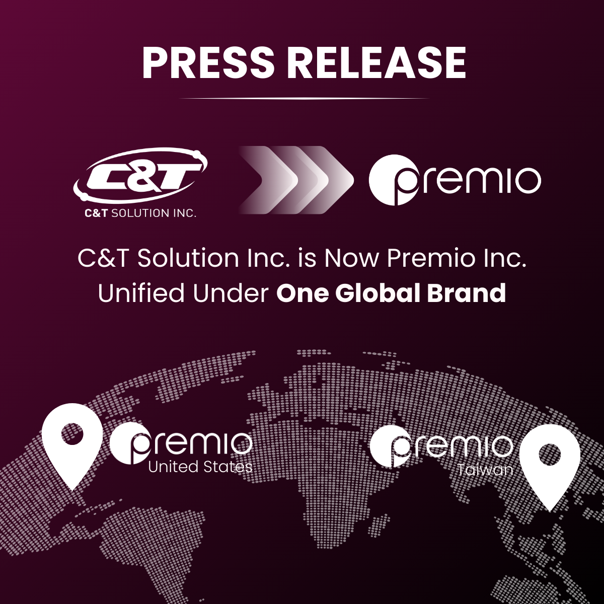 Premio Inc. (United States) and C&T Solution Inc. (Taiwan) Consolidate Under One Brand to Advance Edge AI Leadership in 2026 and beyond