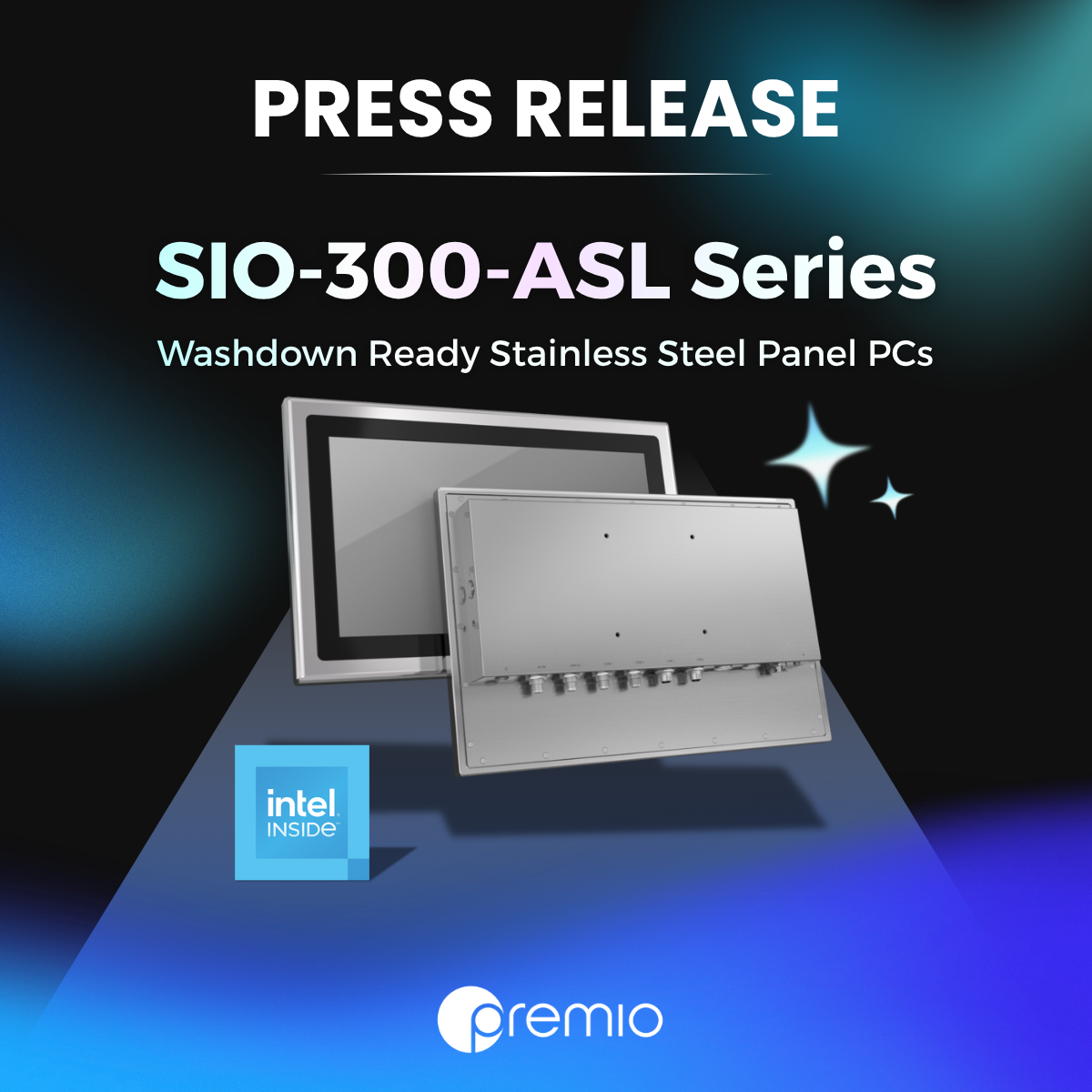 Premio Launches SIO-300-ASL Stainless Steel Panel PC Powered by Intel Atom® x7000 Series for Washdown-Ready Industrial Automation