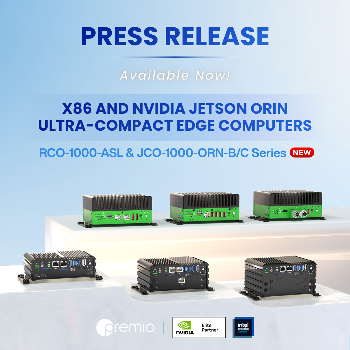 Premio Launches Ultra-Compact Rugged Edge PCs with Intel Atom® x7000 Processor Series and NVIDIA Jetson Orin (NX & Nano) Solutions at Automate 2026