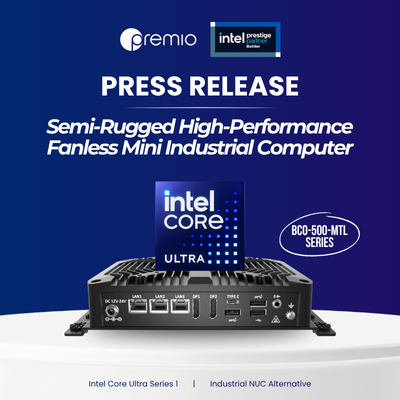 Premio Showcases New Semi-Rugged Fanless Mini Computer with Intel Core Ultra Series 1 at Embedded World North America 2025