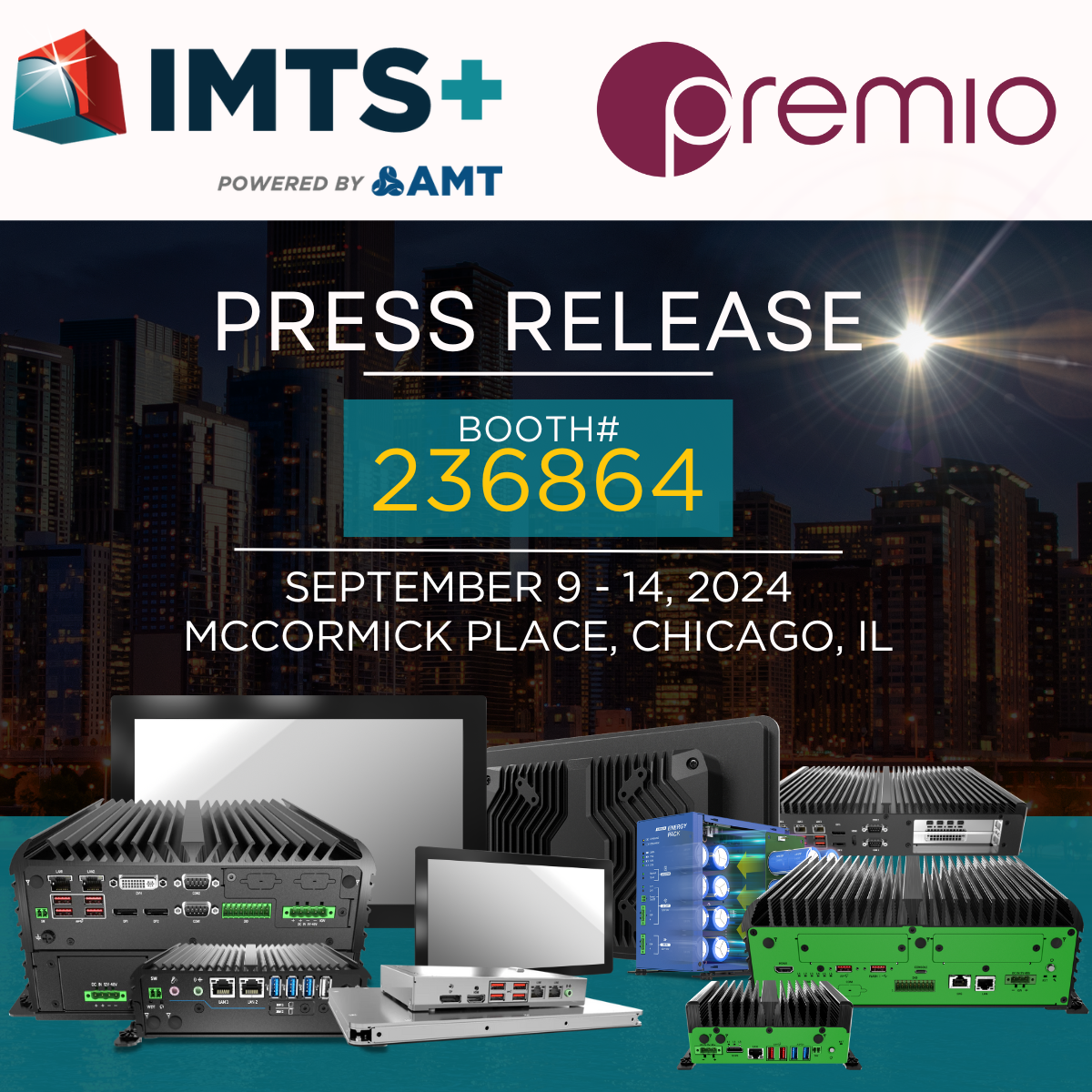 Premio Showcases Rugged Edge AI Solutions at IMTS 2024 | Booth #236864