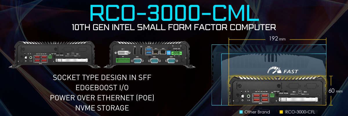 RCO-3000-CML Industrial 10th Gen Intel Small Form Factor Computer