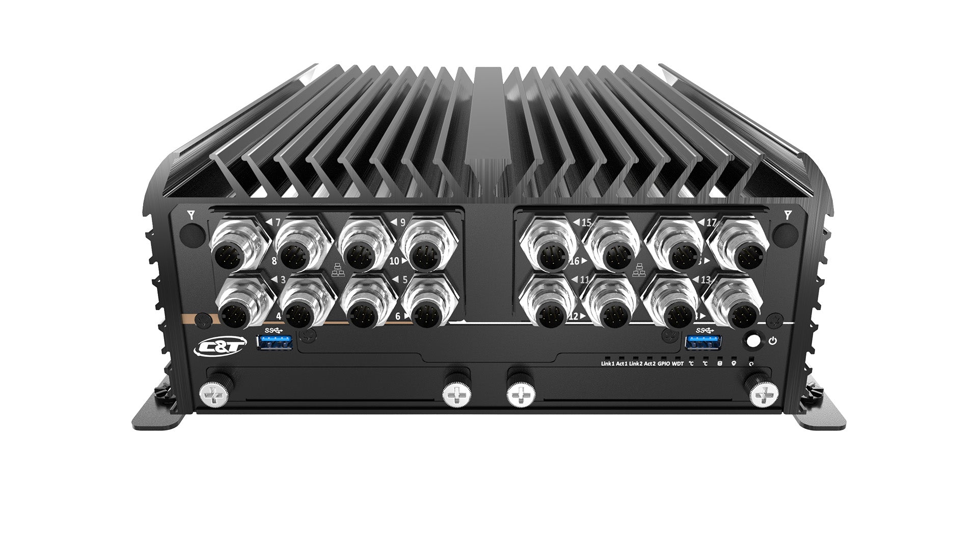 ACO-6000-KBL-16XM12 Surveillance Applied Computer with 6th/7th Gen Intel® Core™ Processor and Q170 PCH, 2x LAN, 16x M12 LAN