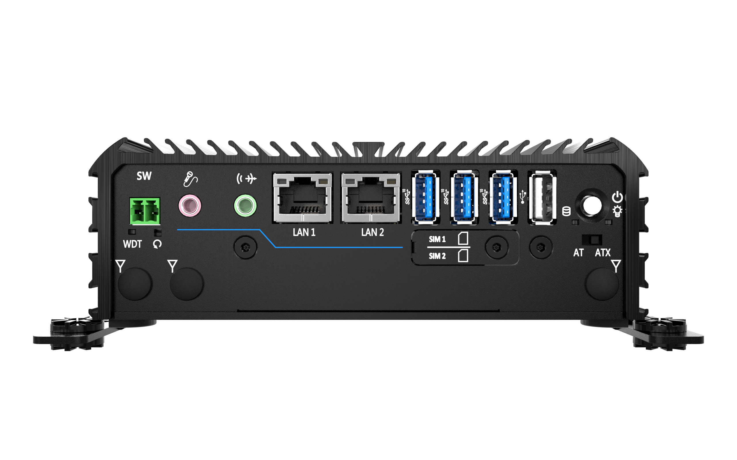 RCO-1000-EHL-10 Fanless Mini Computer with Intel® Atom® X6425E Processor, 2x DP, 2x COM, 1x 2.5" SATA HDD Bay