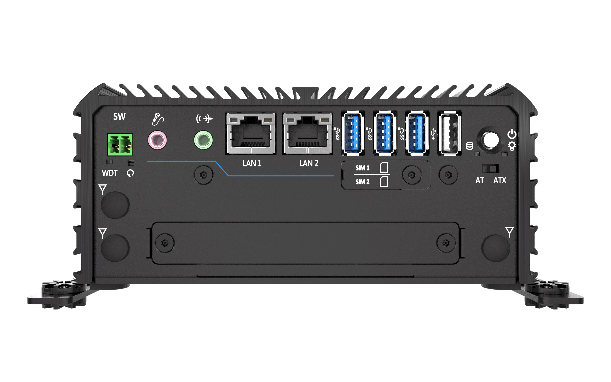RCO-1000-EHL-20 Fanless Mini Computer with Intel® Atom® X6425E Processor, 2x DP, 2x COM, 1x 2.5" SATA HDD Bay